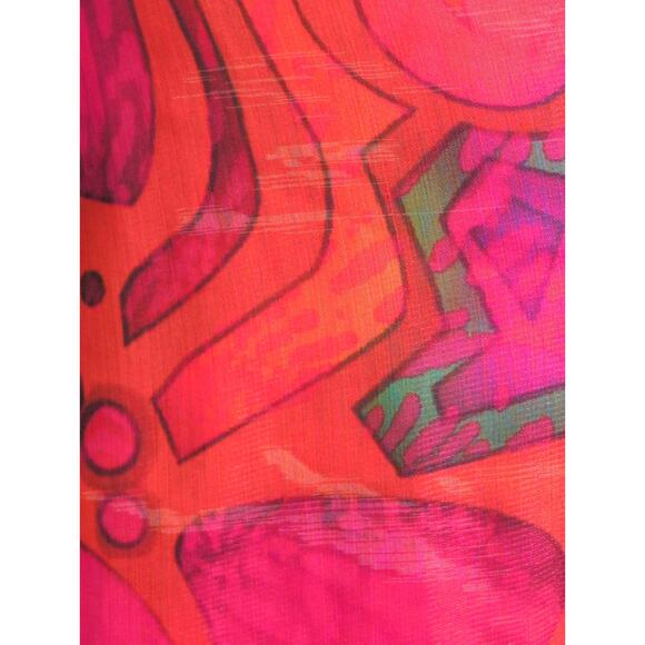 VTG Y2K Apple Bottoms Midi Skirt 3X Chiffon Psychedelic Maximalism Whimsy Ruffle - Picture 8 of 11